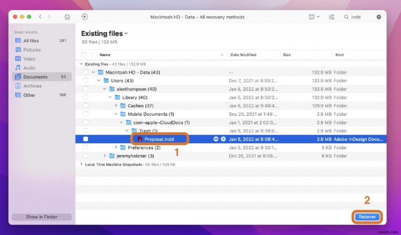 Cách khôi phục các tệp InDesign chưa được lưu / đã xóa trên máy Mac 
