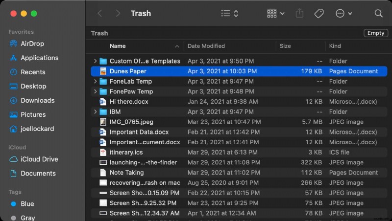 Cách khôi phục tài liệu trang chưa lưu hoặc đã xóa trên máy Mac 