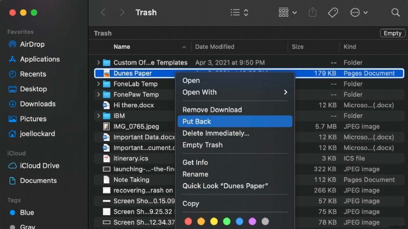 Cách khôi phục tài liệu trang chưa lưu hoặc đã xóa trên máy Mac 