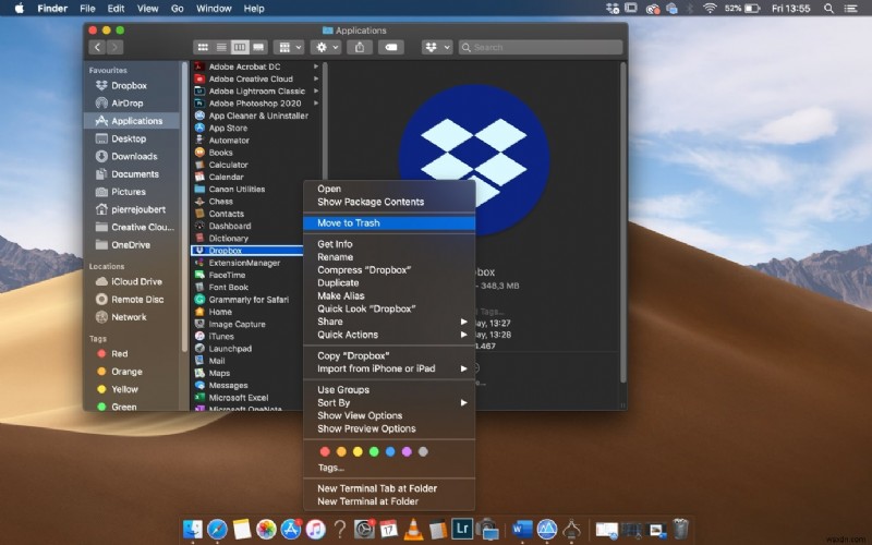 Cách gỡ cài đặt Dropbox trên Mac
