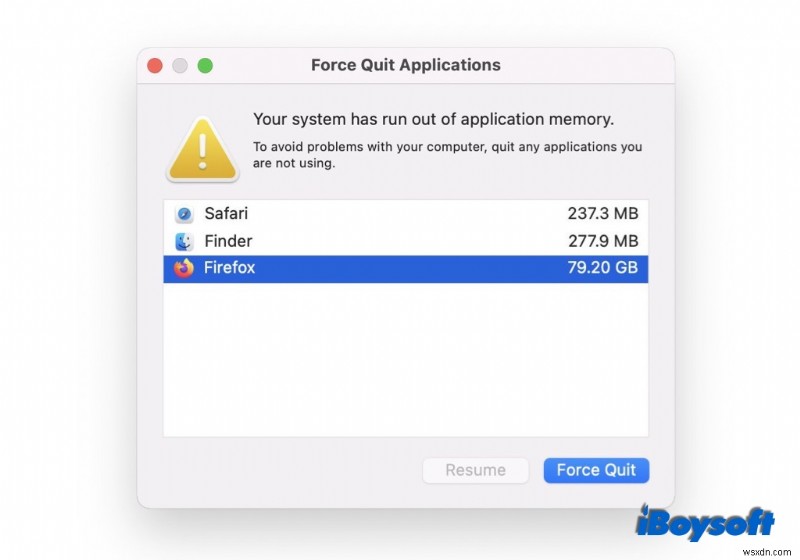 [Đã giải quyết] Hệ thống của bạn đã hết lỗi bộ nhớ ứng dụng trên máy Mac