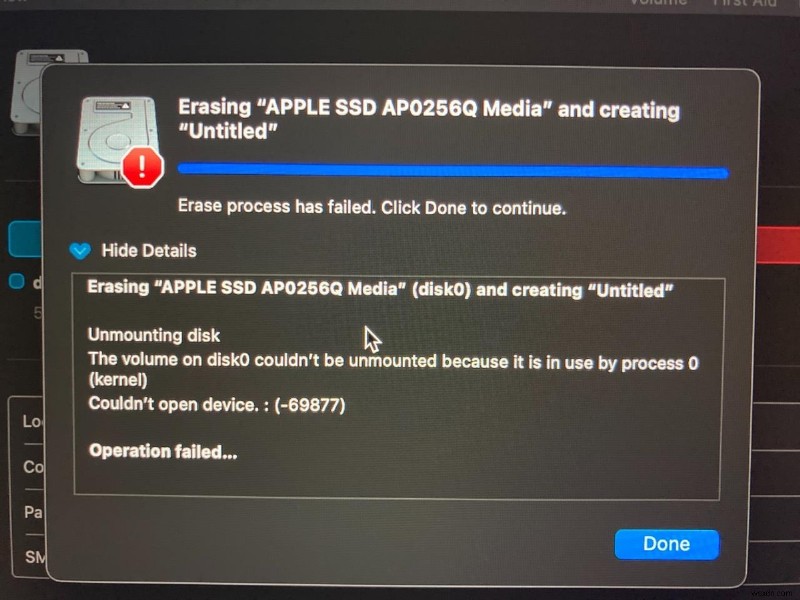 [Đã sửa] Không thể mở thiết bị 69877 trên máy Mac khi xóa Mac / USB / thẻ SD