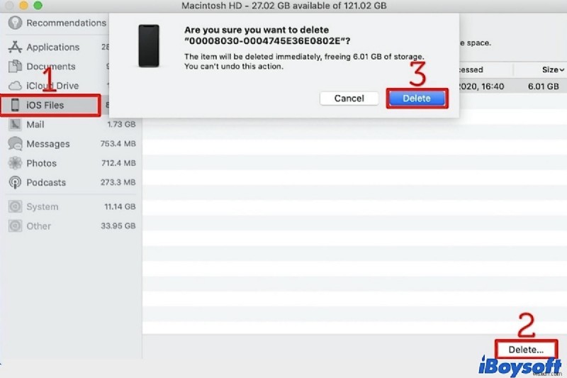 Cách xóa tệp iOS trên máy Mac để giải phóng dung lượng lưu trữ trên máy Mac?