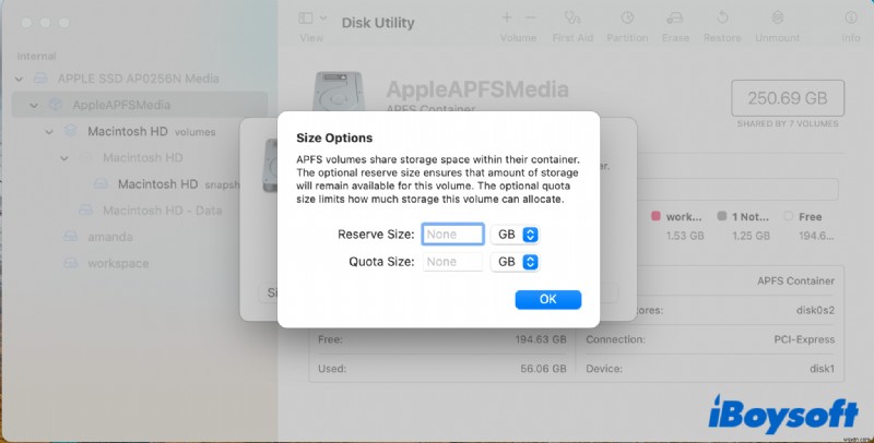 [Hướng dẫn] Cách thêm khối lượng APFS vào vùng chứa trên máy Mac