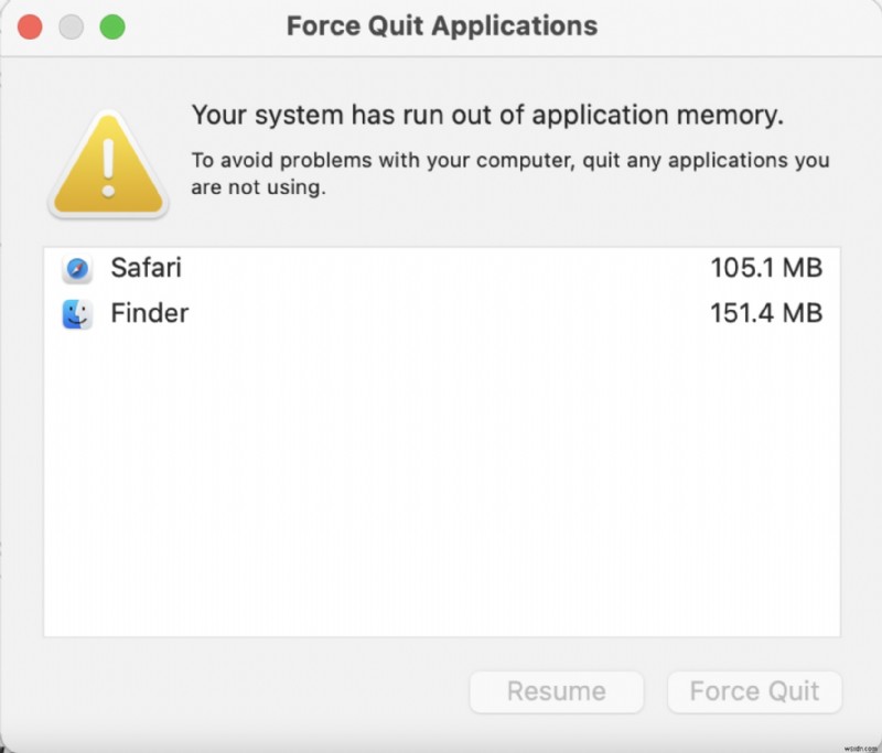 Máy tính của bạn sắp hết bộ nhớ - Diệt vi-rút Mac