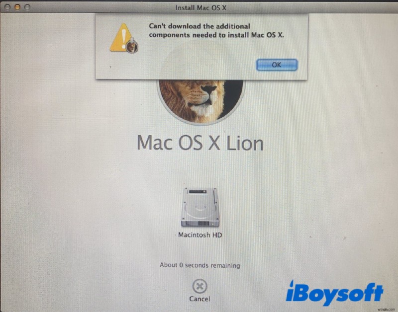 [Giải pháp] Thiếu bản tải xuống bắt buộc khi cài đặt lại Mac OS X