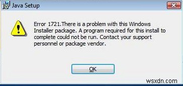 Cách sửa lỗi trình cài đặt 1721