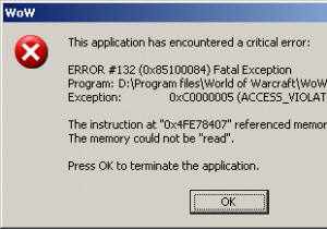 Lỗi World Of Warcraft 132 Khắc phục - Cách sửa 132 lỗi với WOW