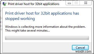  Máy chủ trình điều khiển in cho các ứng dụng 32 bit đã ngừng hoạt động  Sửa lỗi trên Windows 7