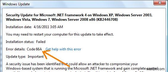 Cách sửa lỗi Windows Update 66a