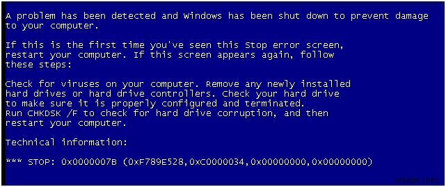 Cách sửa lỗi  Stop 0x0000007B  trong Windows XP