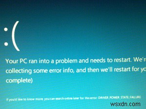 Cách sửa lỗi Windows 8 BSOD:DRIVER_POWER_STATE_FAILURE