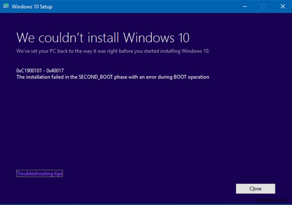 Cách sửa mã lỗi nâng cấp Windows 0xC1900101