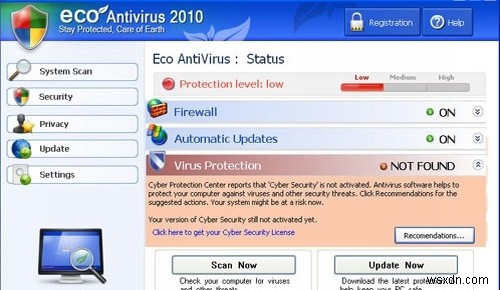 Cách loại bỏ Eco Antivirus 2010 