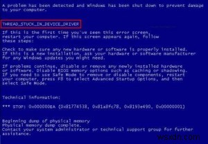 Cách sửa lỗi 0x000000EA Windows XP 