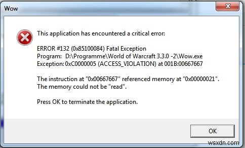 Lỗi ứng dụng WOW.exe - Cách sửa lỗi WOW.exe (World Of Warcraft) 
