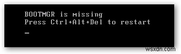  Bootmgr bị thiếu  Sửa lỗi - Windows 7
