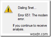 651 Lỗi trên Windows 7