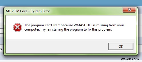 Các bước để sửa lỗi Wmasf.dll