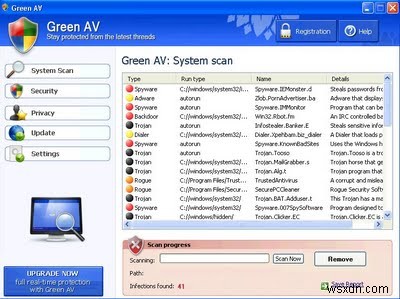 Cách loại bỏ Green Antivirus 2009 - Hướng dẫn loại bỏ