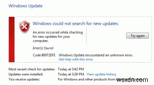 80072EFE Sửa lỗi - Sửa lỗi Windows Update