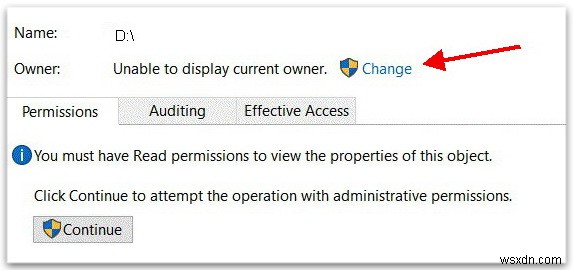 Đĩa D:không thể truy cập được. Quyền truy cập bị từ chối trên Windows 10