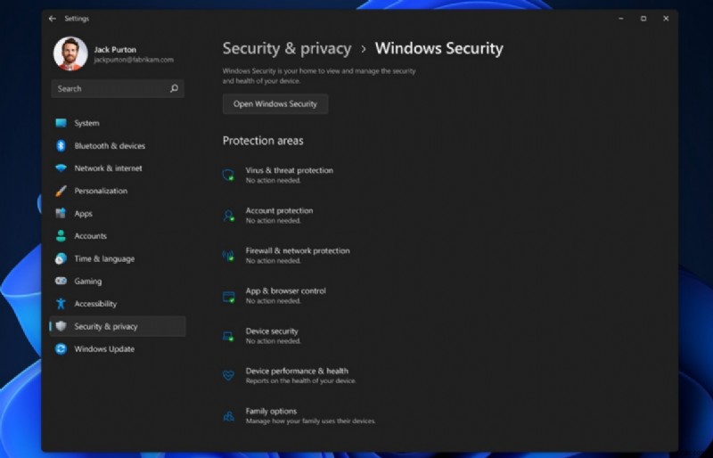 Sổ bảo mật Windows 11