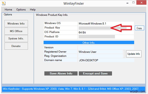 Cách tìm khóa sản phẩm Windows 8 (8.1)