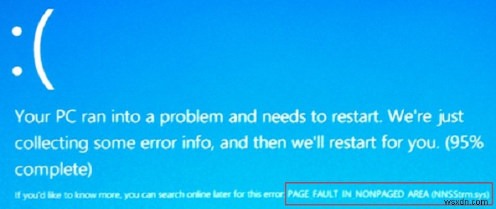 Cách sửa lỗi trang ở vùng không có trang Màn hình xanh Windows 10