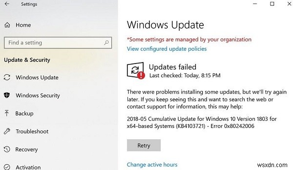 Sửa lỗi Windows Update 0x80242006 trong Windows 10