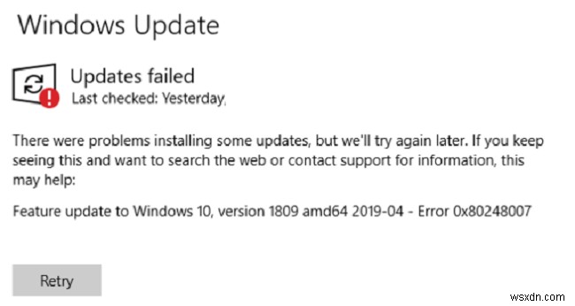 Cách sửa lỗi Windows Update 0x80248007