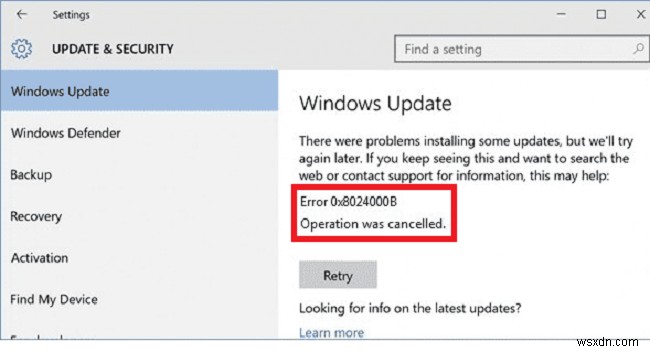 Cách sửa lỗi Windows Update 0x8024000b trên Windows 10