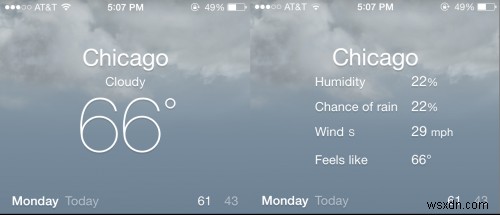 Mẹo nhanh:Truy cập thông tin thời tiết bổ sung trong iOS 7