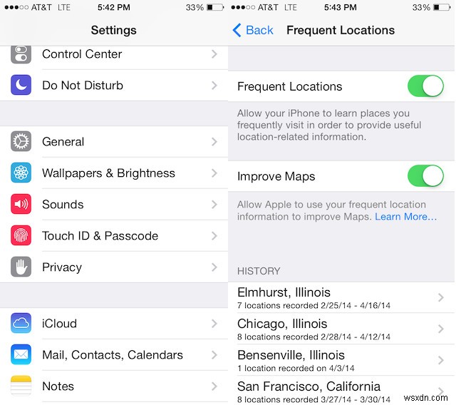 Ngăn chặn sự rình rập của Apple bằng cách tắt các vị trí thường xuyên trong iOS 7 