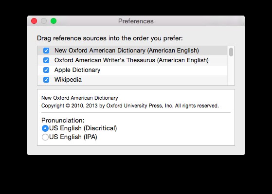 31 ngày sử dụng OS X Mẹo:Xóa nguồn tham khảo khỏi ứng dụng từ điển