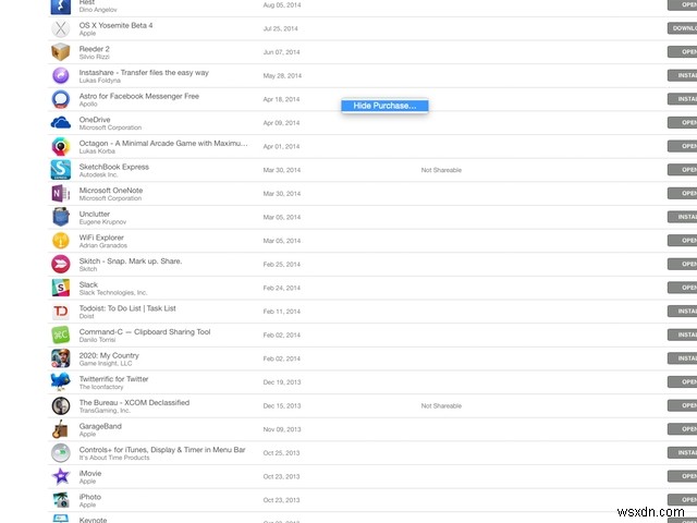 31 ngày sử dụng Mac OS X Mẹo:Ẩn các giao dịch mua trên Mac App Store của bạn