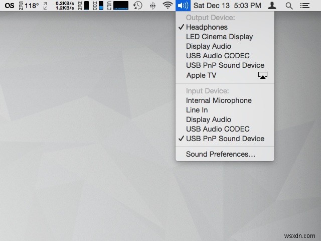 31 Ngày sử dụng OS X Mẹo:Thay đổi đầu vào / đầu ra âm thanh qua menu 