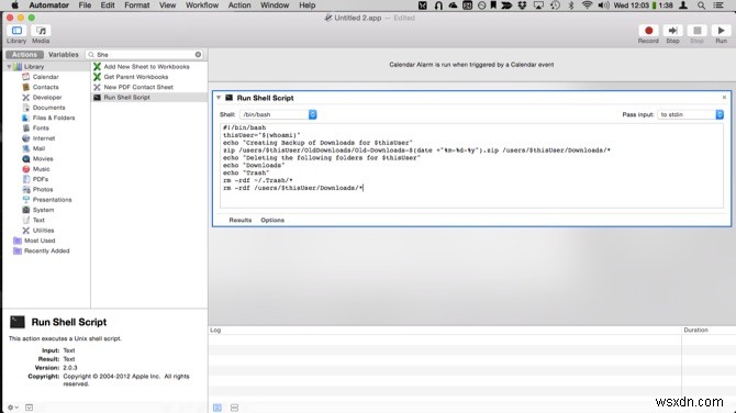 31 Ngày sử dụng OS X Mẹo:Tự động dọn dẹp tệp của bạn bằng Automator và Tập lệnh Shell 