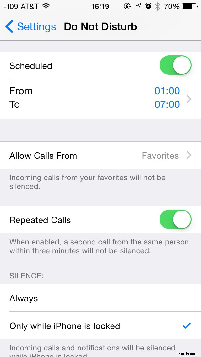 30 ngày sử dụng Mẹo iOS:Lên lịch để không làm phiền và bình yên