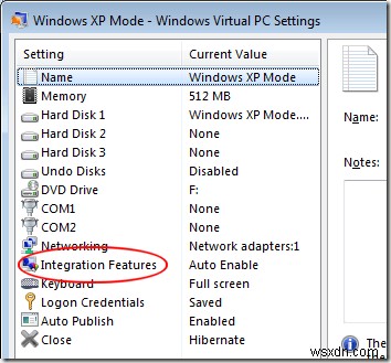 Bật Tính năng Tích hợp cho Máy ảo Chế độ XP 