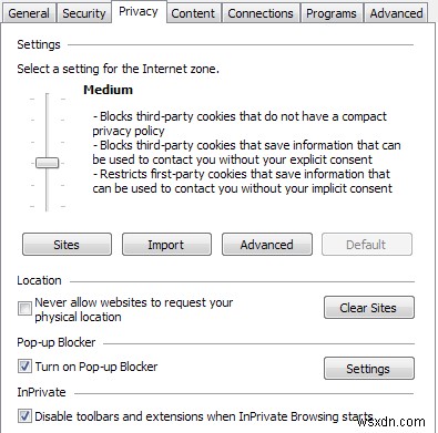 Cách bật cookie trong Internet Explorer