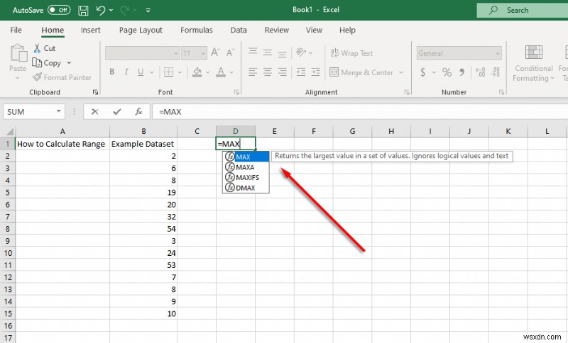 Cách tìm và tính phạm vi trong Excel