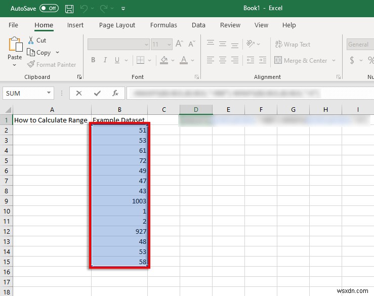 Cách tìm và tính phạm vi trong Excel