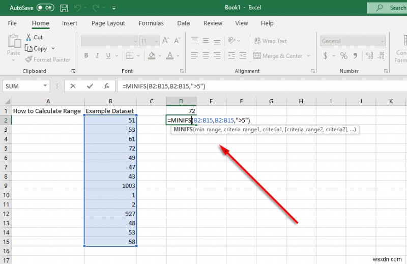 Cách tìm và tính phạm vi trong Excel