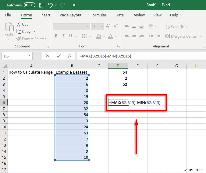 Cách tìm và tính phạm vi trong Excel