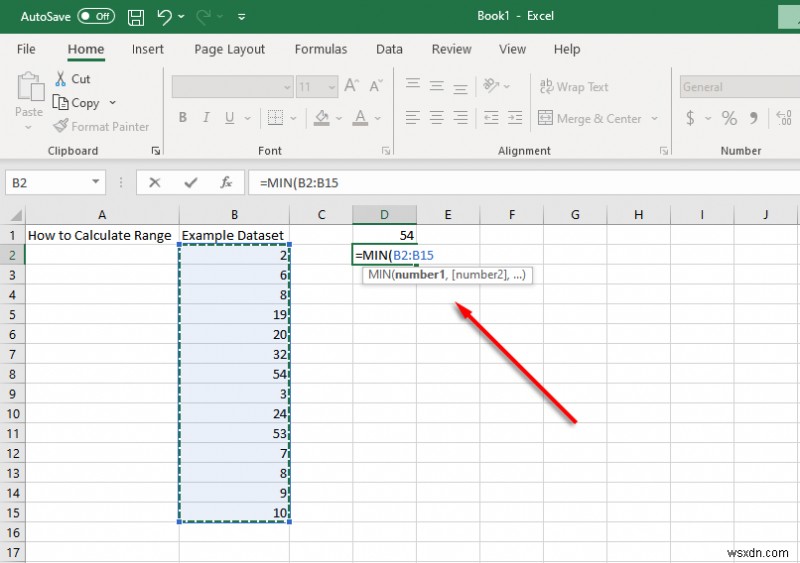 Cách tìm và tính phạm vi trong Excel