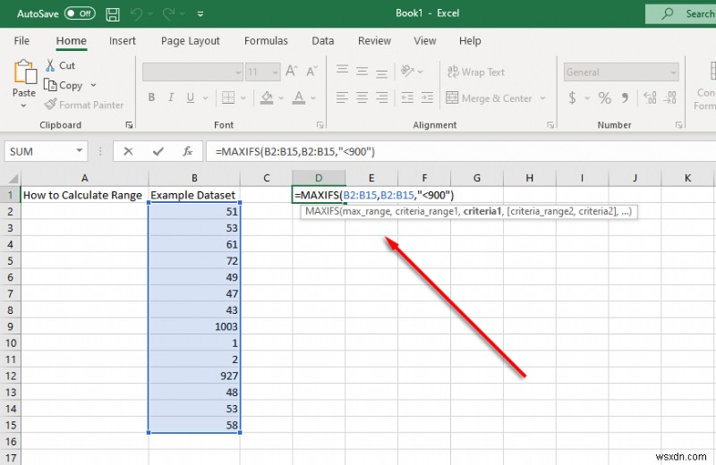 Cách tìm và tính phạm vi trong Excel