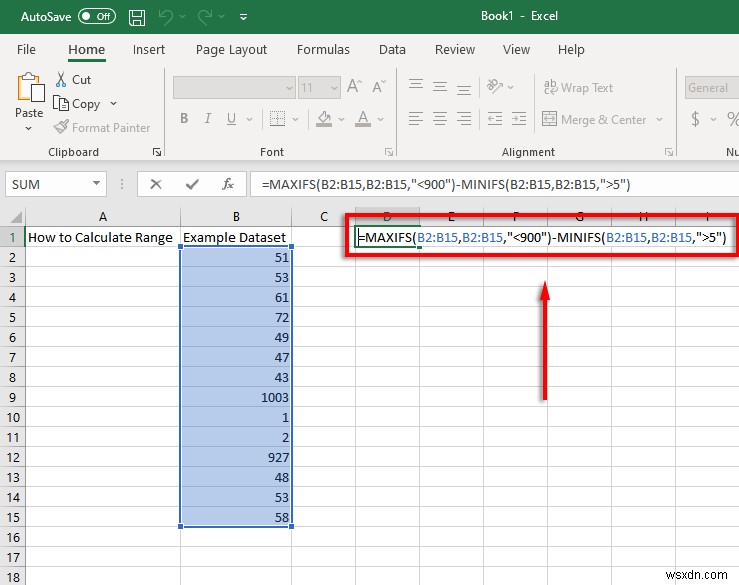 Cách tìm và tính phạm vi trong Excel