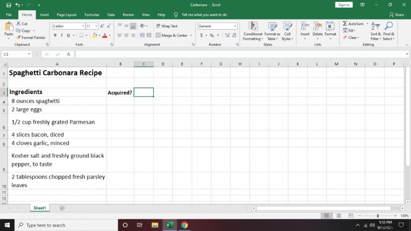 Cách tạo danh sách kiểm tra trong Excel