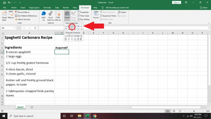 Cách tạo danh sách kiểm tra trong Excel